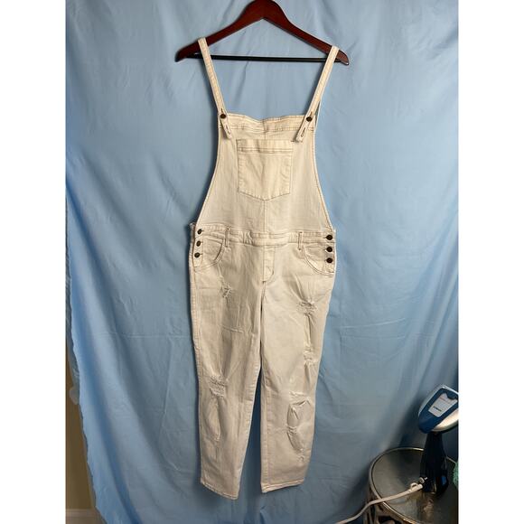 Guess Jeans American Tradition Womens Original Design Overalls Bibs White 32 - Picture 3 of 16